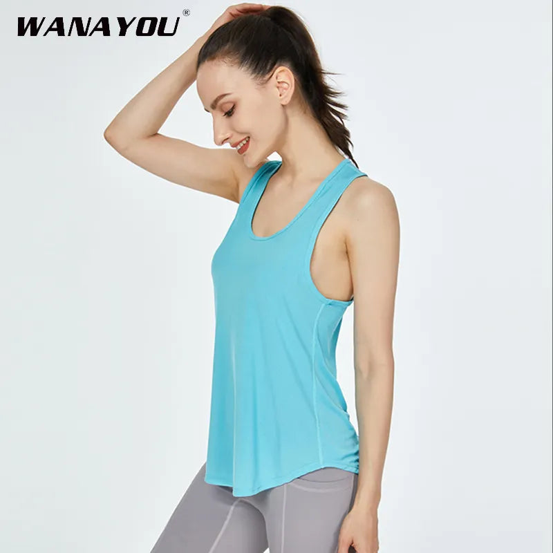 WANAYOU Women Sport Tank Tops for Gym Vest Top Fitness Sleeveless T Sh